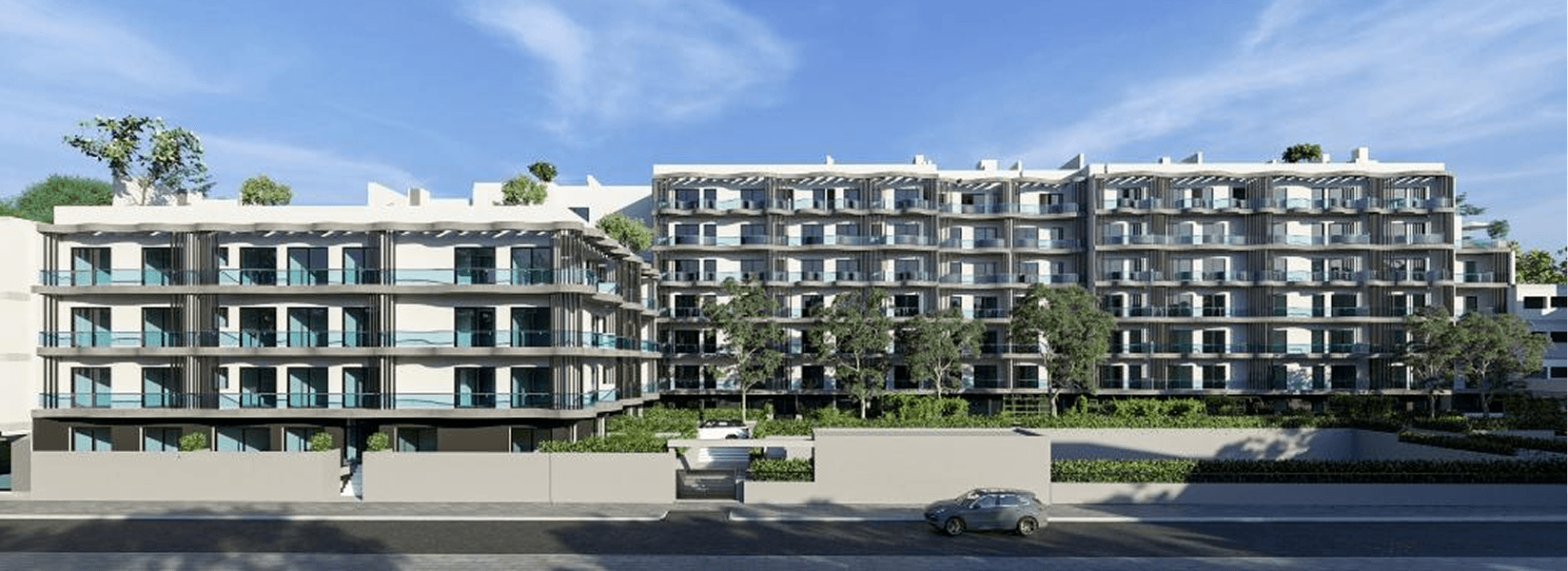 Imagem de arquitetura do complexo residencial em Setúbal